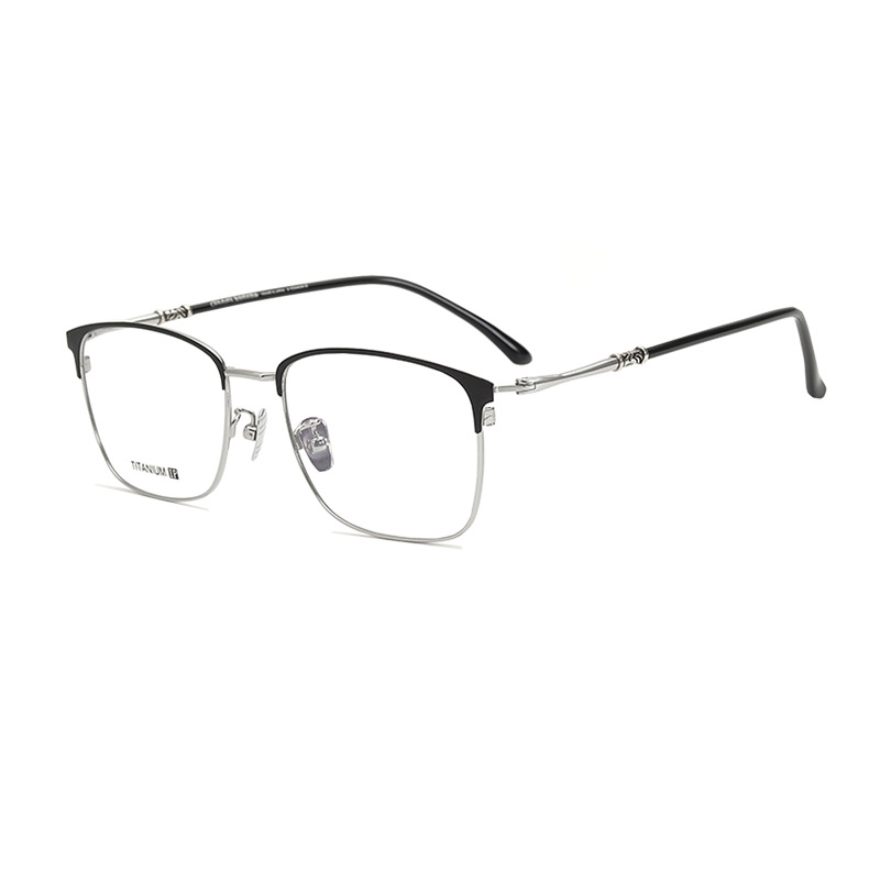 Versatile Minimalist Pure Titanium Eyeglass Men, Artistic Retro Style, Unique Square Frame, Ultra-light Finished Optical Frames Myopia,_voghion.com