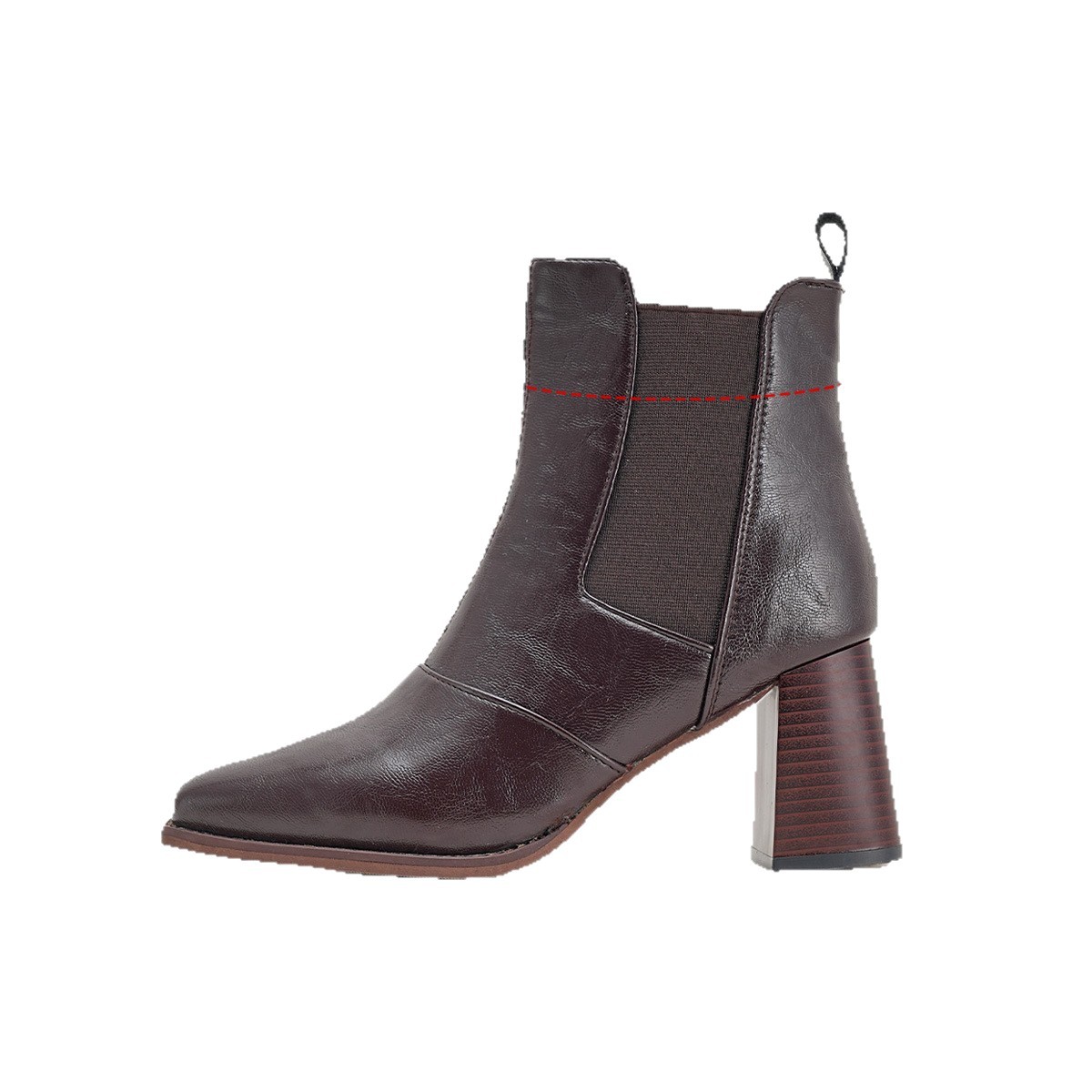 Women's Plus Size High Heeled Fashion Boots Chunky Heel Square Toe Elastic Cuff Martin Boots Winter New Style_voghion.com