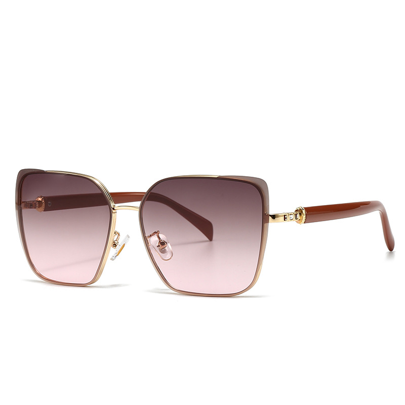 European and American Modern Retro Sunglasses High-end Women's INS Sunglasses All-match Fashionable Metal Sunglasses 5G21_voghion.com