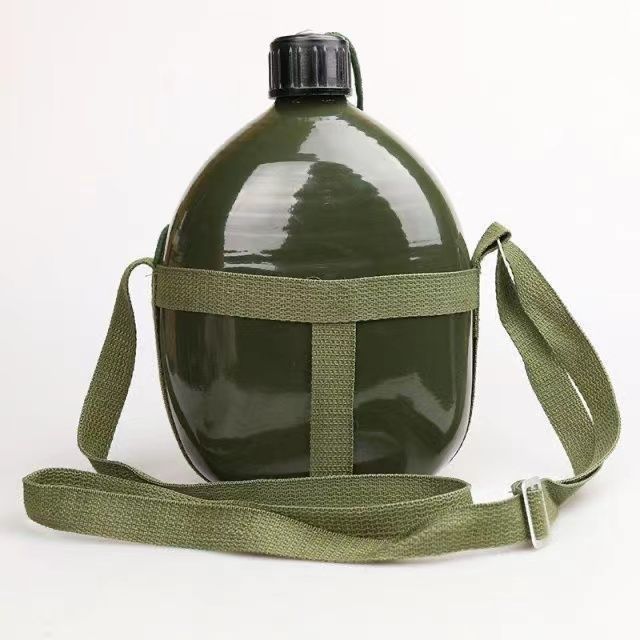 87式背带壶老式铝水壶户外运动水壶大容量便携登山露营水袋壶|undefined