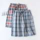 Summer New Men's Shorts Yarn-dyed Single-layer Gauze Pants Plaid Style Simple Casual Home Pants Beach Pants