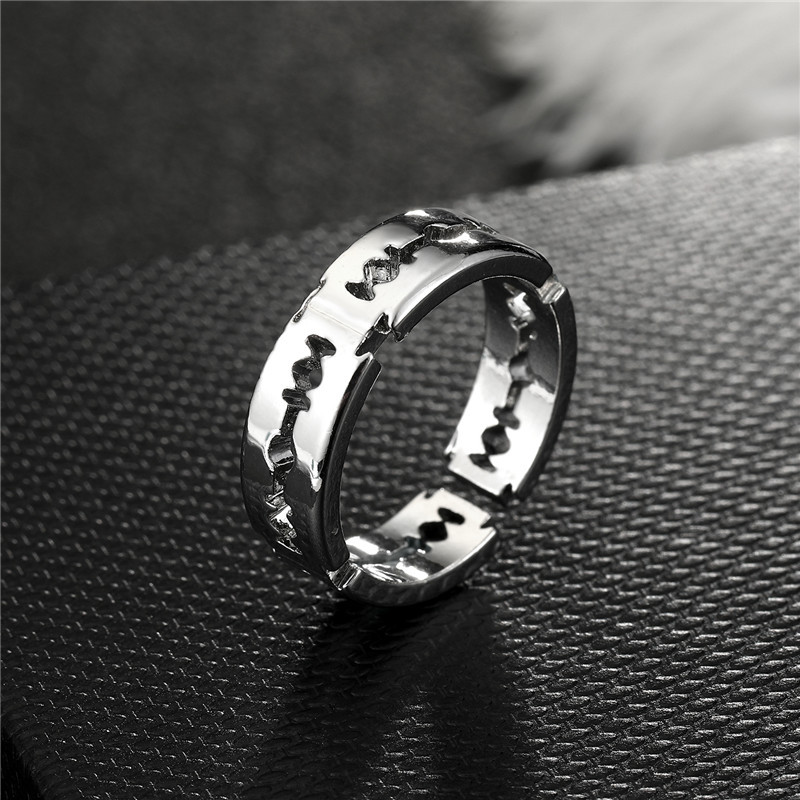 Punk Snake Blade Hollow Distorted Cross Open Ring display picture 4