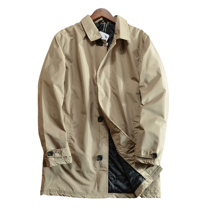 Ветрозащитное и водонепроницаемое мужское стеганое зимнее пальто средней длины в европейско-американском стиле, 89 евро.