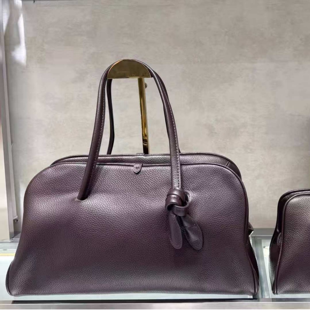 Jacquemus French Luxury Commuter Lychee Grain Boston Bag 2025 Spring/Summer New Versatile Women's Handbag - Thumbnail 2