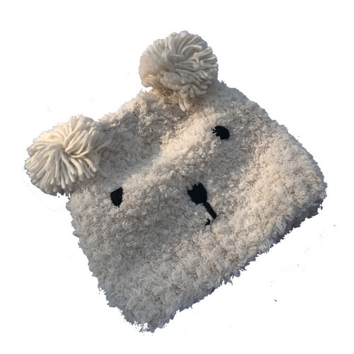 Star-Style Cute Teddy Bear Soft Lamb Wool Knitted Hat Warm Ear Winter Hat Instagram Cute Knitted Hat