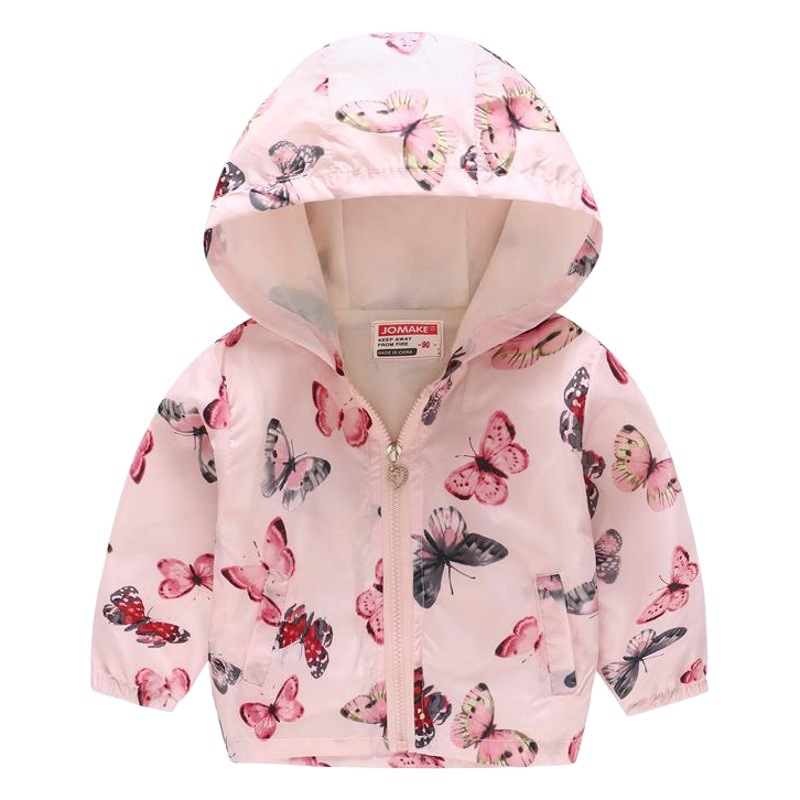 Foreign Trade Children's Wear European and American Spring and Autumn Fashion Printed Pattern Hooded Jacket Zipper Shirt Children's Printed Jacket