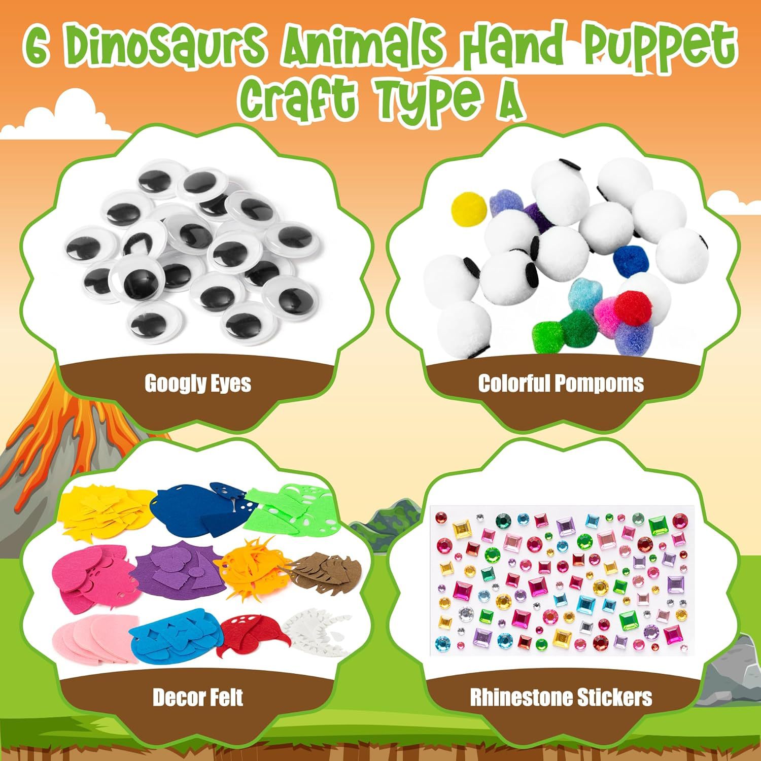 Creative Hand Puppet Tool Kit DIY Handmade Material Package Felt Craft Supplies Role-Playing Game Toys
