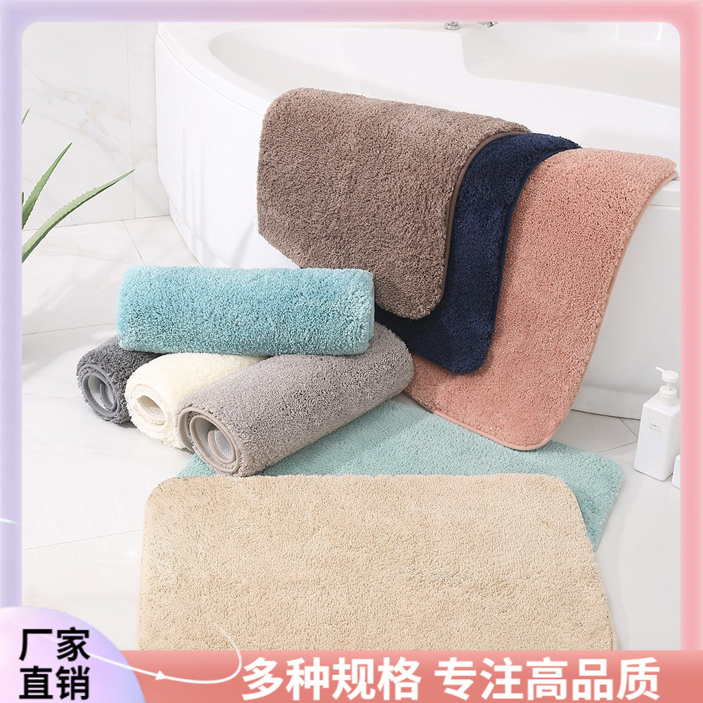 ♔跨境高毛绒加厚地垫地毯 简约厨房卫生间门垫浴室防滑垫吸水脚