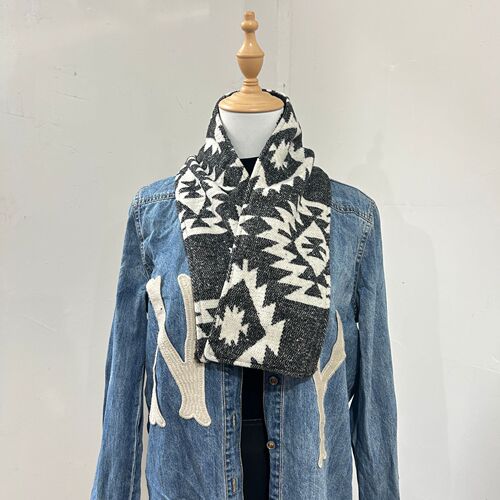 Europe, America, Bohemia, American, Western cowboy, country style woolen jacquard double-layer collar for men and women
