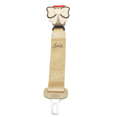 Seatbelt Fixation, Car seat belt - brown-edge-beige-bow-beige-retainer