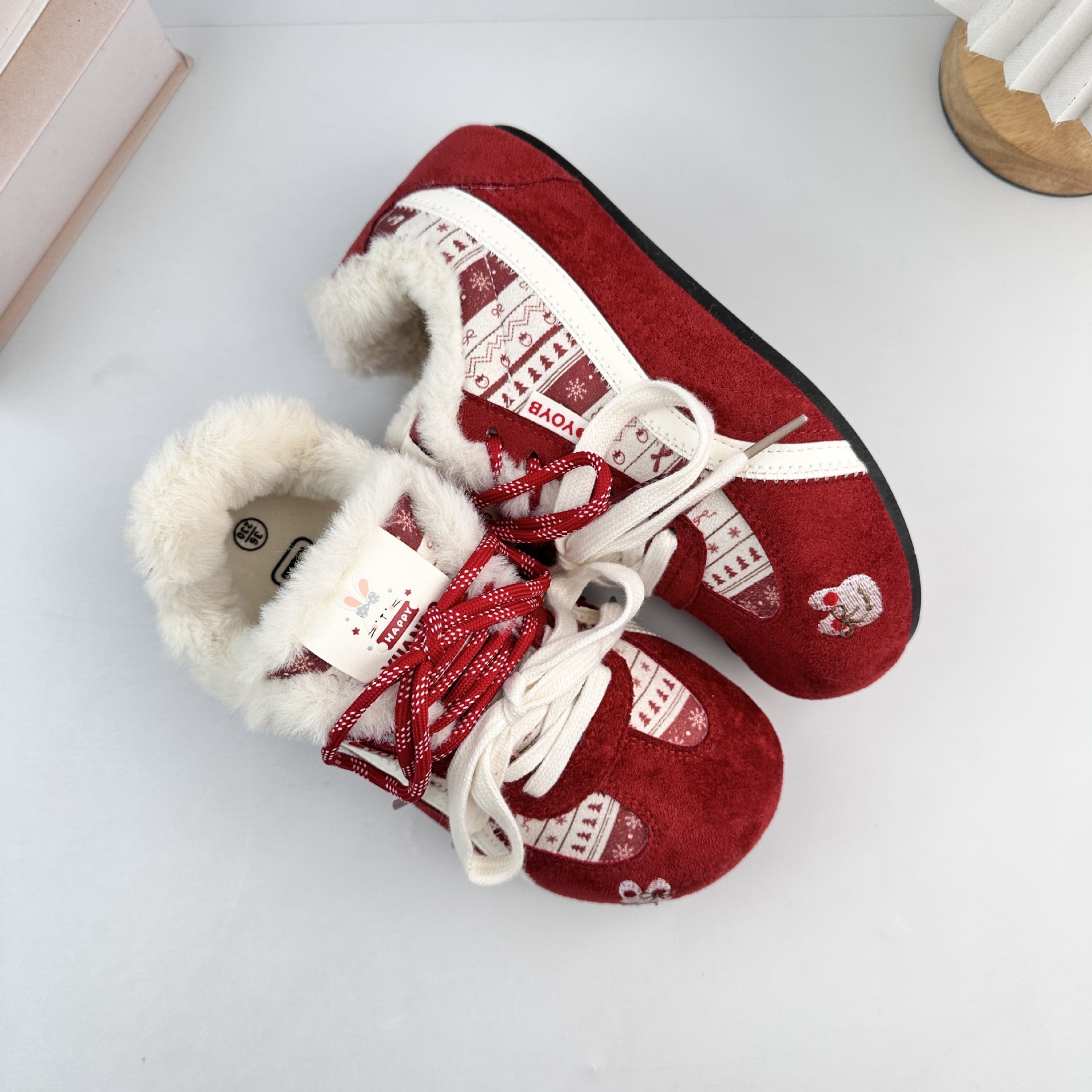 Farwave explosión de terciopelo caliente para mujeres 2025 invierno no congelación de pies zapatos de algodón retro retro retro N22110M