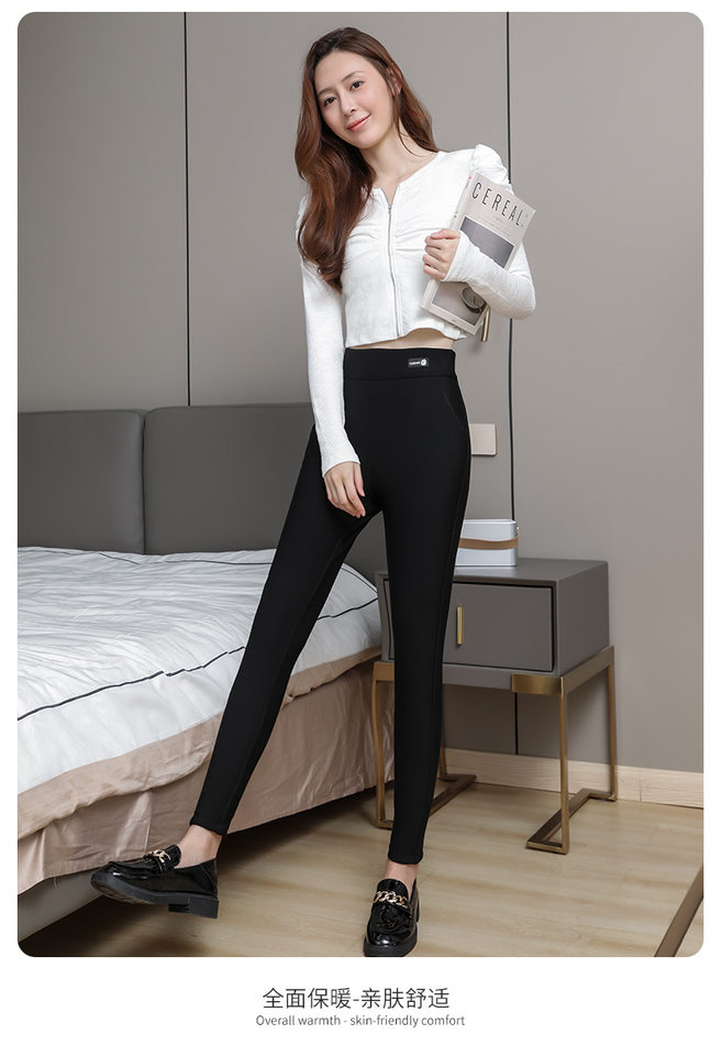 Quần legging nữ lụa tơ tằm siêu dày lót nhung giữ ấm cạp cao bảo vệ eo và đầu gối, cỡ lớn — Quần lụa [bên trong màu tím nhạt], Quần lụa [bên trong màu tím đậm], Quần lụa bảo vệ trung [Kung Fu Sheep Nei], Quần lụa bảo vệ trung [bên trong màu MƠ] chi tiết 30