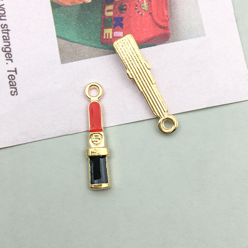 3g Weight 16 Models Per Model 1, 16/Bag Alloy Lipstick Lips Bow Knot Pendant