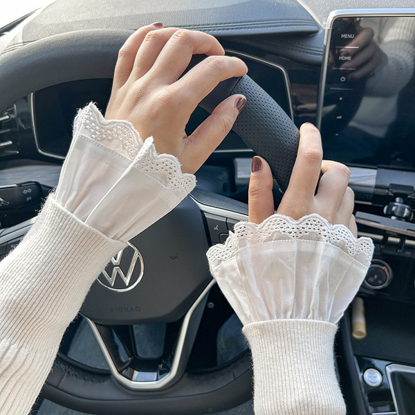 Pseudo -sleeve cotton care set female folds cuffs