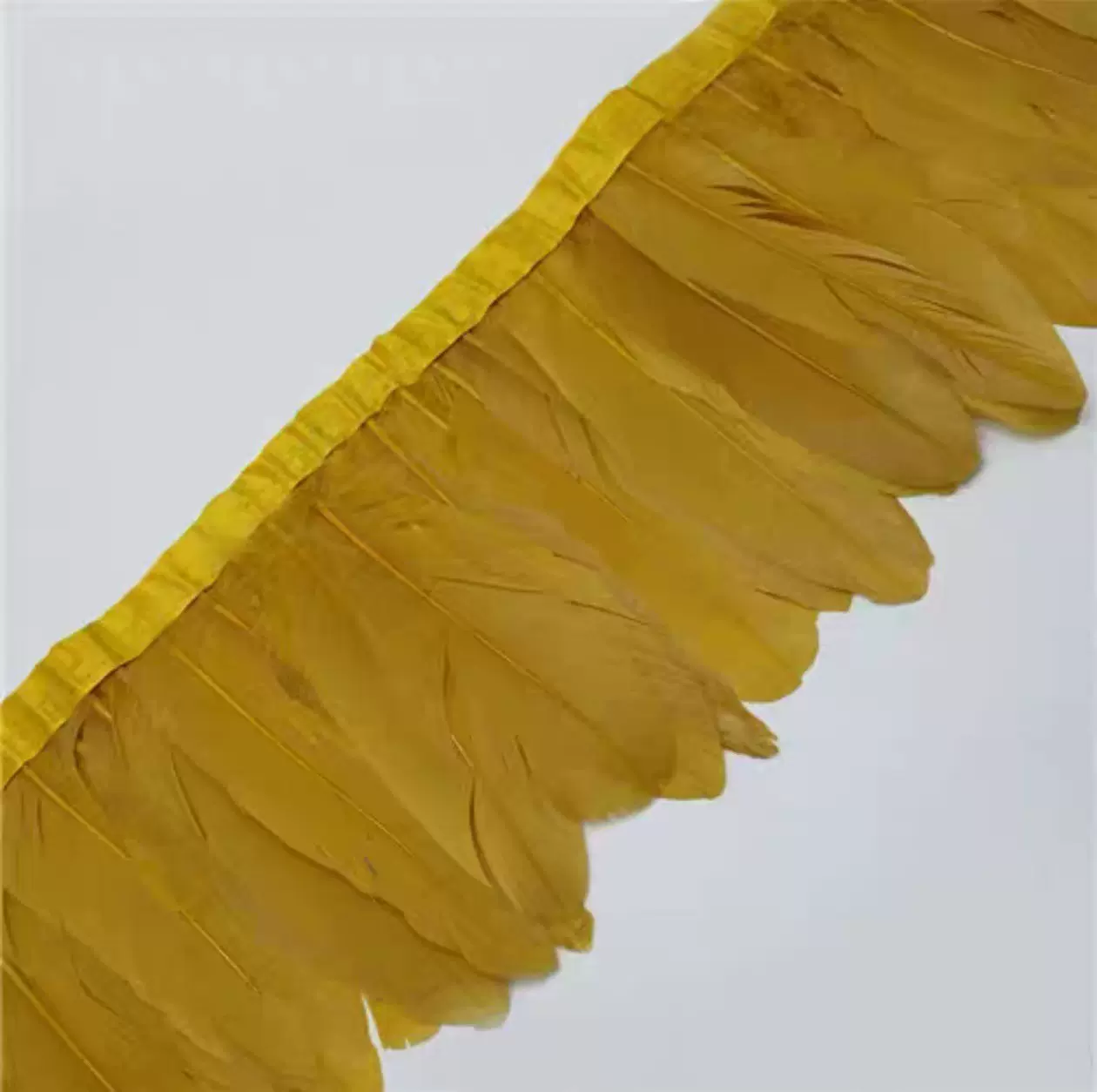 厂家定制羽毛鹅硬大飘布边15-20CM羽毛灯舞台服装羽毛布边辅料