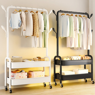 Simple Coat Rack Floor-Standing Clothes Rack Bedroom Storage Rack Removable Home Indoor Clothes Drying Single Pole
