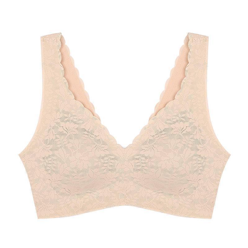 Pequeño delfín ropa interior sin marcas de mujer mostrando pecho pequeño encaje delgado se reúne para colgar el pecho fijo taza chaleco cabina sostén de mujer