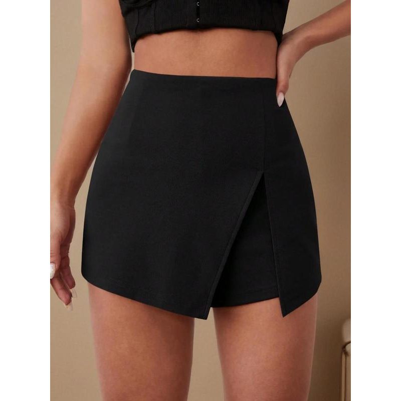 X4137 外贸代发速卖通跨境新款运动裙女式平纹二合一开叉大