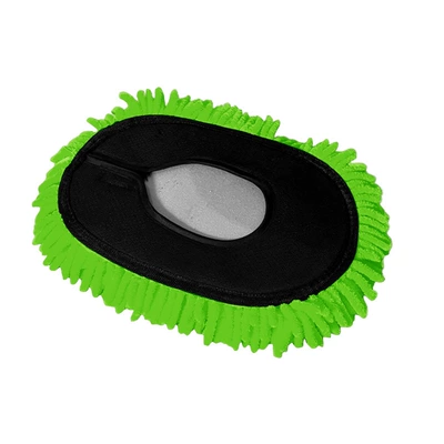 Extendable and Labor-Saving Car Wash Tool — Car cleaning tools - aluminum-pole-painted-elbow-telescopic-chenille-car-wash-mop-black-and-green-replacement-piece