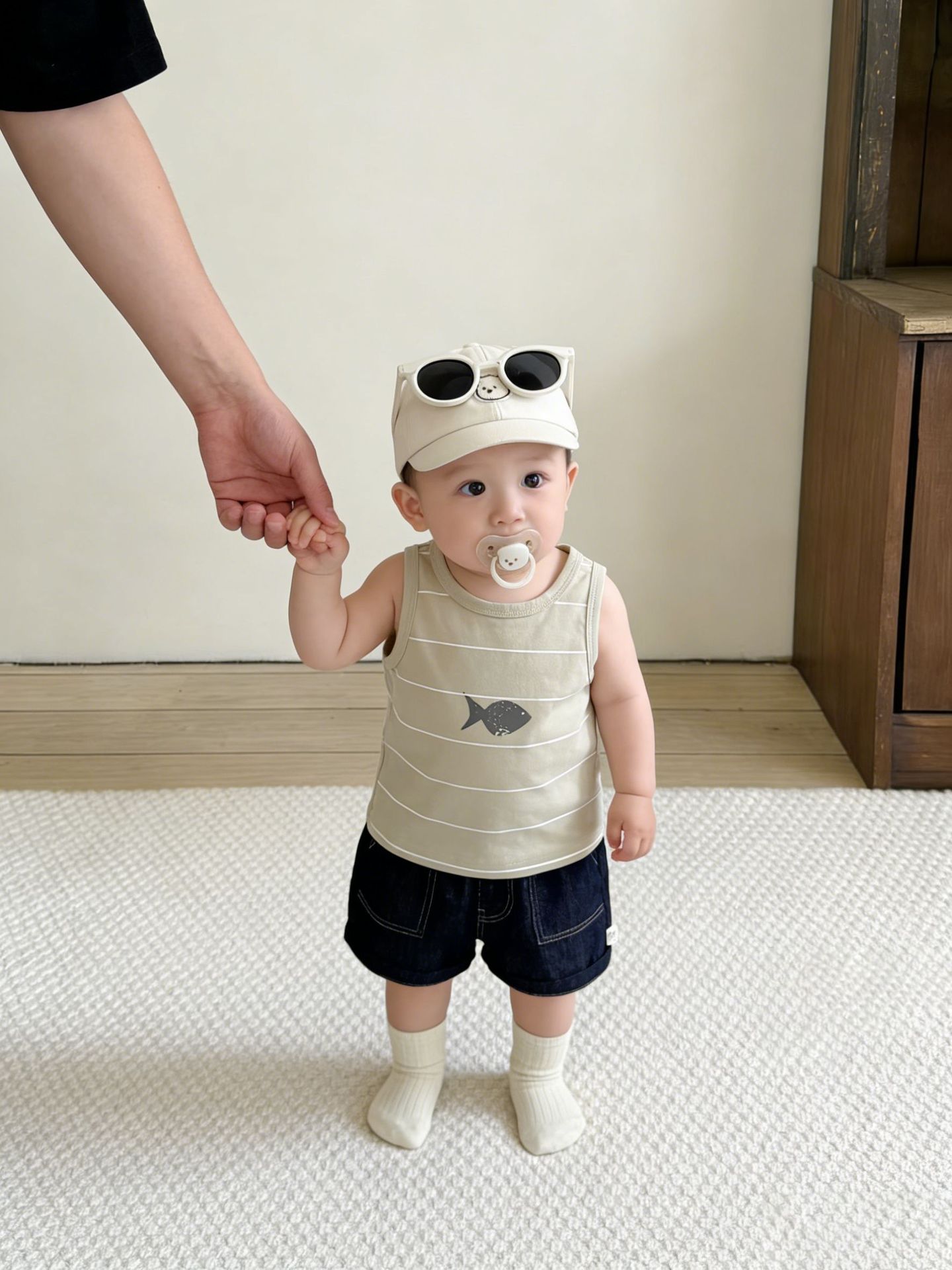 Chaleco a rayas de verano para niños, nueva ropa de bebé, dibujos animados lindos camisas sin mangas, ropa de bebé de verano