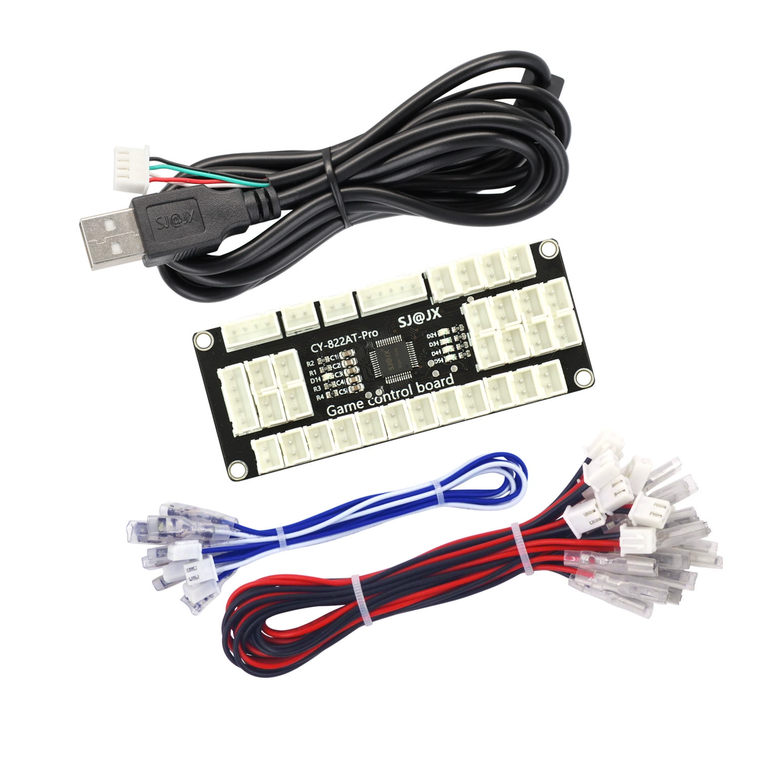 Arcade joystick chip circuit board single -player four -player four -person game multiple expansion port support macro function