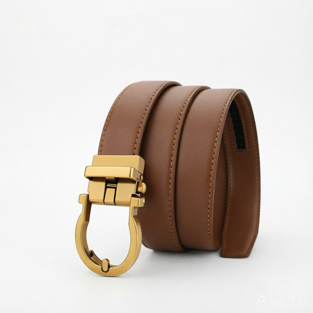 Brown gold buckle / 90cm