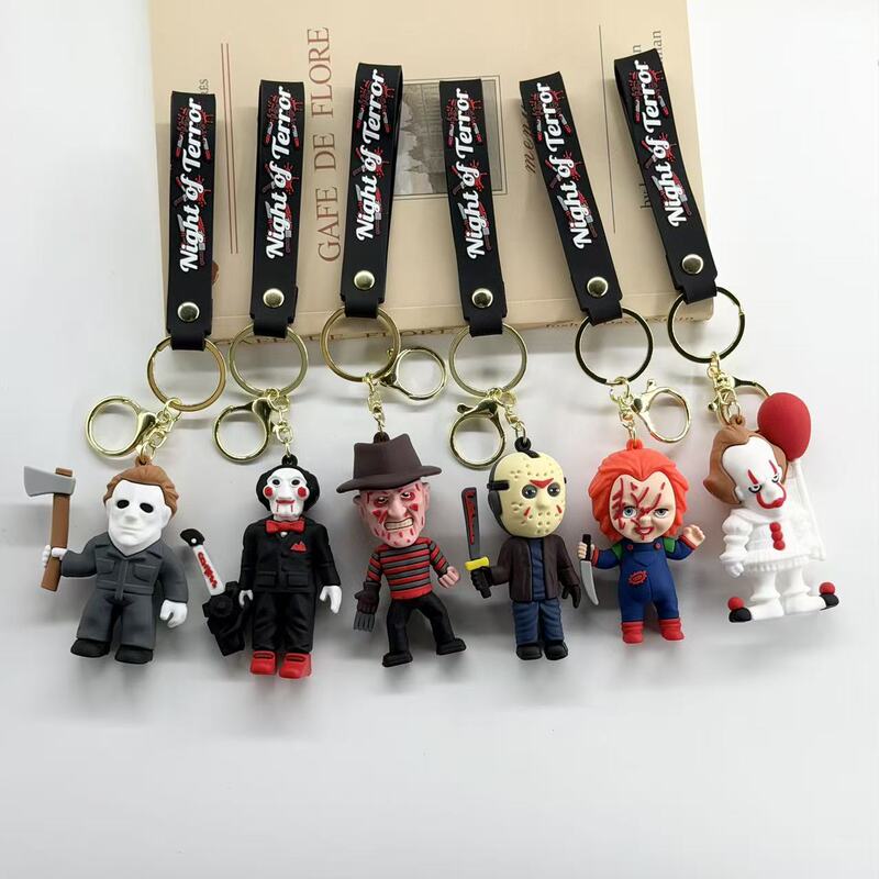 European and American horror movie character keychains, trendy and cool, featuring Saw and Ghost Baby Jason, keychains for men and women, small gifts for bags European and American horror movie character keychains, trendy and cool, featuring Saw and Ghost Baby Jason, keychains for men and women, small gifts for bags