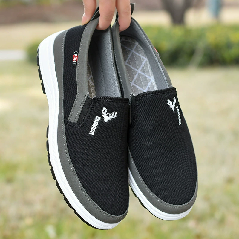 Старые пекинские тканевые туфли, парусиновые туфли, весенне-осенние тканевые туфли, нескользящие и износостойкие туфли для пап, легкие, дышащие, с мягкой подошвой и дышащей мягкой подошвой.