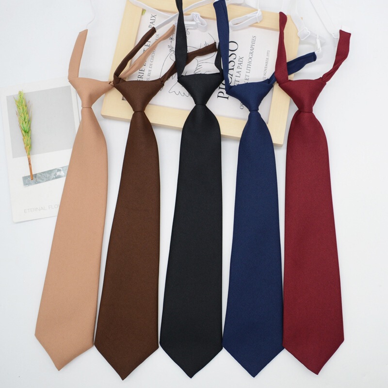 Jk Tie for Women, Korean Style, Japanese Academy Style, Black and Navy Blue, Pre-Tied, School Uniform, No-Knot Short Style, Student Fashion Jk Tie for Women, Korean Style, Japanese Academy Style, Black and Navy Blue, Pre-Tied, School Uniform, No-Knot Short Style, Student Fashion