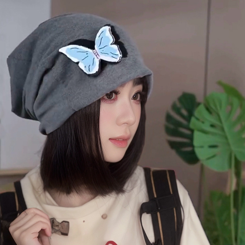 2024 nuevo gran cinturón de cabeza desmontable sombrero de mariposa tridimensional mujer dulce cool multifuncional sombrero frío mostrando la cara pequeña sombrero pila