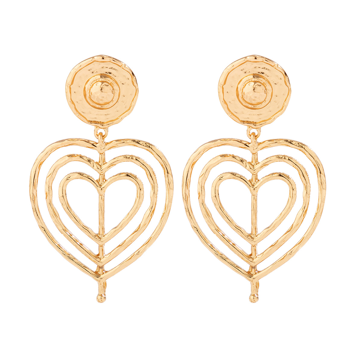 1 Par Elegante Señora Gotitas De Agua Ondas Forma De Corazón Enchapado Hierro Aretes display picture 21