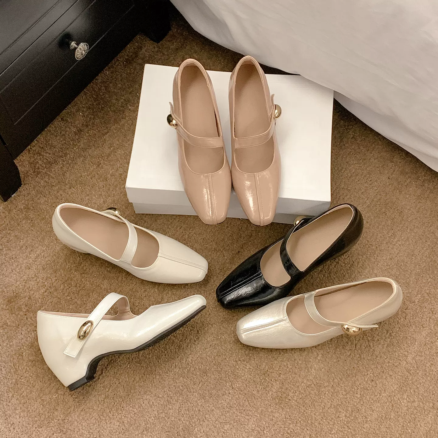 内增高9cm法式复古玛丽珍鞋女2026春夏新款一字扣带气质浅口单鞋