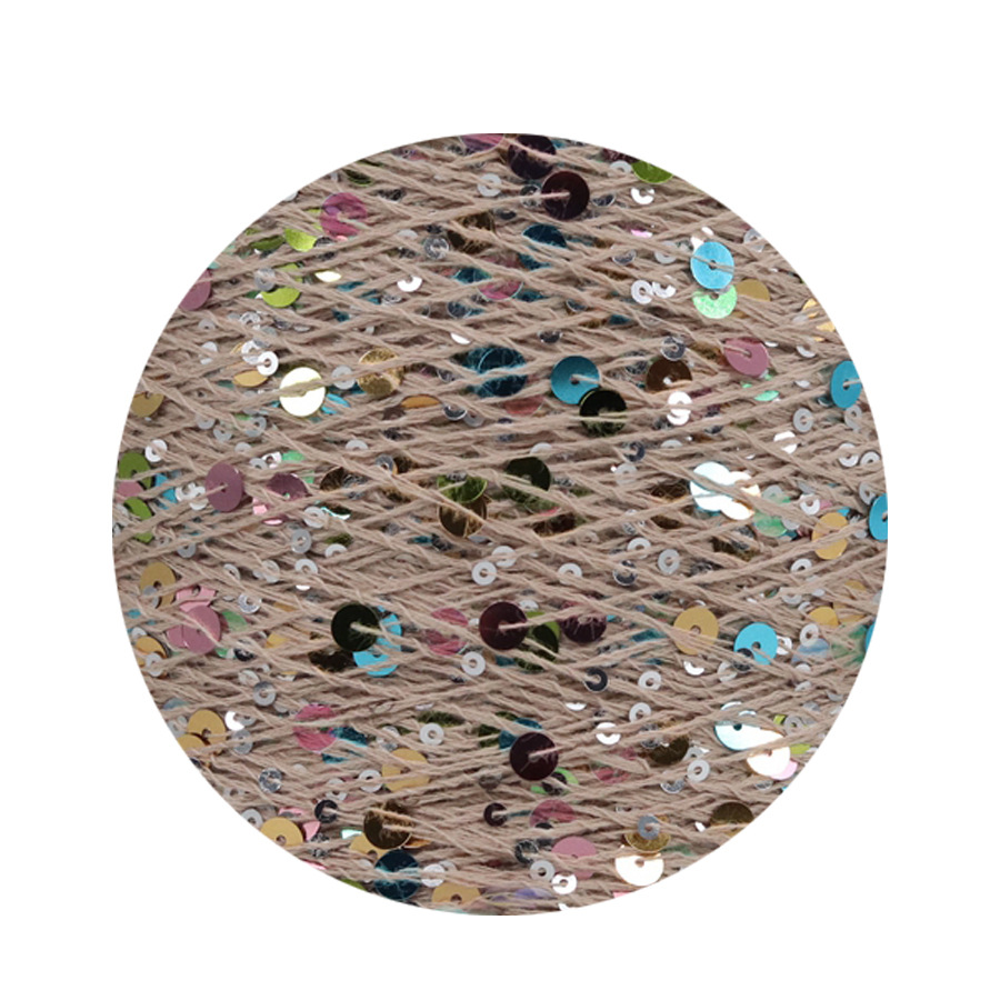 50g algodón lentejuelas hilo 3mm + 6mm peinado tamaño de lujo lentejuelas mano hilo tejer precio al por mayor