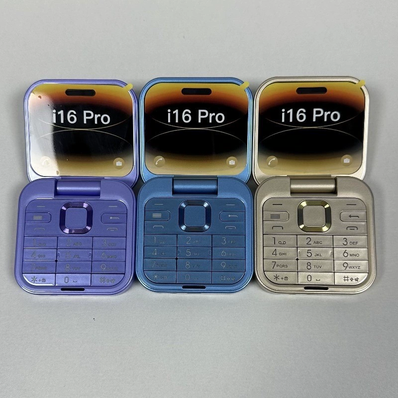Flip phone i16 (Intel Core i16), dual SIM, 2G, mini foldable mobile