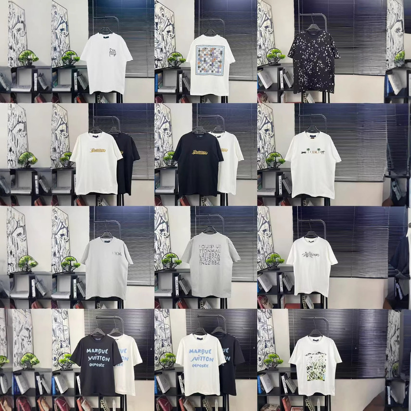 Cross-Border High-Quality Authentic 320g Lv Classic Style Short-Sleeve 25Ss Loose T-Shirt Unisex