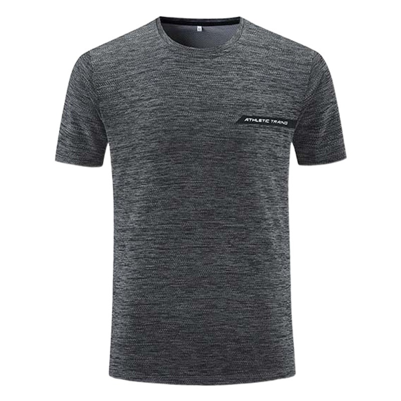 Lulu verano de los hombres de deportes ocasionales de manga corta de secado rápido transpirable cuello redondo Camiseta suelta más tamaño superior en stock al por mayor A