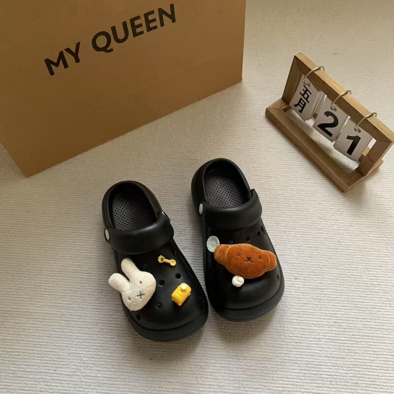 Simple Style All-match Trendy Rabbit Hole Shoes Women's 2025 Summer Baotou Comfortable Casual Sandals Simple Style All-match Trendy Rabbit Hole Shoes Women's 2025 Summer Baotou Comfortable Casual Sandals
