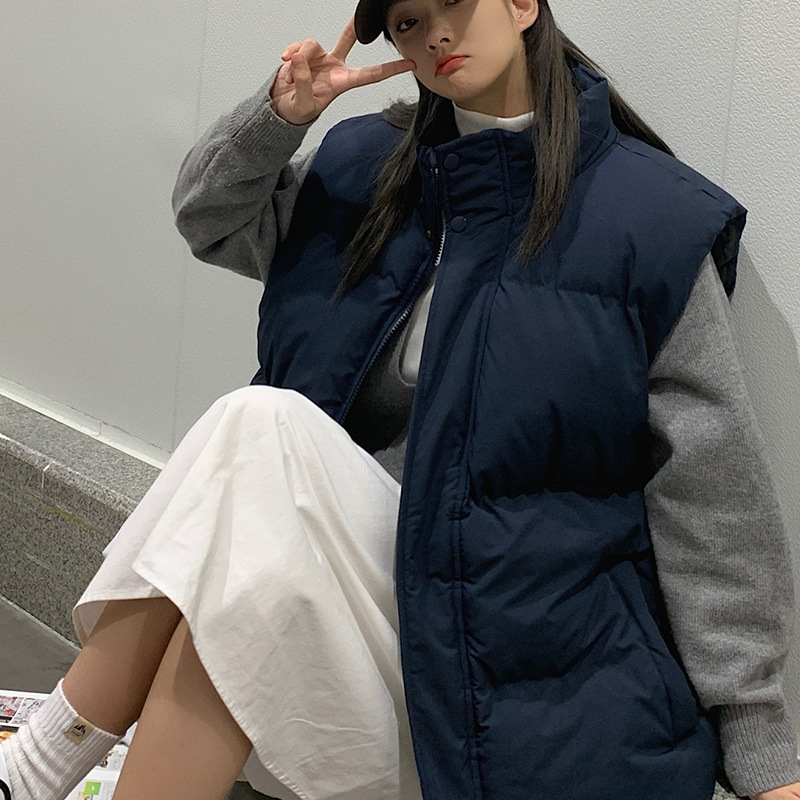 Chaleco de los hombres 2022 Otoño e Invierno la juventud estilo Hong Kong pareja casual caliente del collar soporte chaleco sin mangas al por mayor