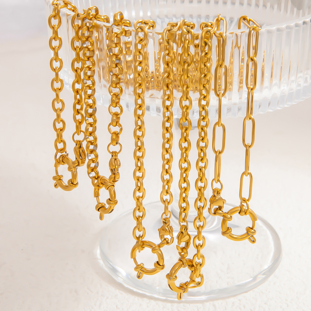 8g Weight PVD Coated Gold Plating Process Chain Jewelry Making Type 40-45cm Jewelry Making Size Lobster Trigger Clasp Closure Clasp Closure Type 18K Gold Plated Plating Material Paperclip Chain, cable chain, snake chain Chain Type 1 Piece Quantity 304 Stainless Steel Material Geometric Pattern Polished Finish Simple Style Style 1 Piece 304 Stainless Steel 18K Gold Plated PVD Coated Paperclip Chain Cable Chain Snake Chain Polished 40-45cm DIY Jewelry Accessories Chain Simple Style Geometric 无