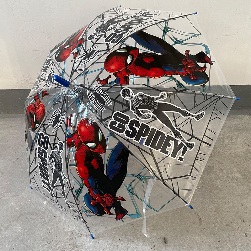 Children's Transparent Umbrella Boy Kindergarten Spider Mouse Cartoon Toy Umbrella Lightweight Cute Small Umbrella