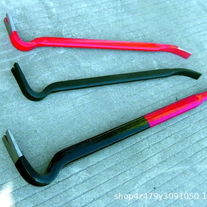 撬棍异形起钉器撬棍工业螺纹钢羊角起钉弯头起拔器手握撬棍石工凿