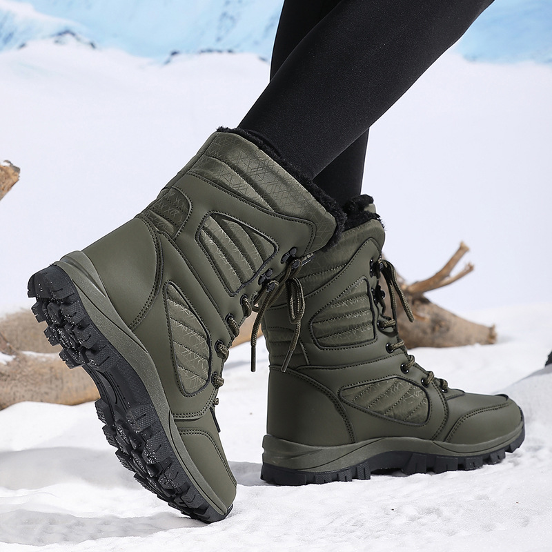 Botas de Nieve Térmicas para Mujer de Piel y Felpa, Antideslizante y Térmico, para Uso Diario