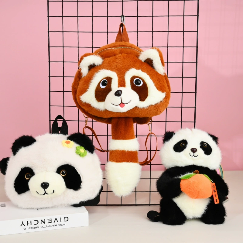 Plush backpack, cartoon card holder, doll, bag, panda
