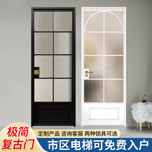 French Retro Old Iron Door Internet Celebrity Bathroom Toilet Door Bathroom Door Kitchen Door Glass Door Swing Door Factory Wholesale