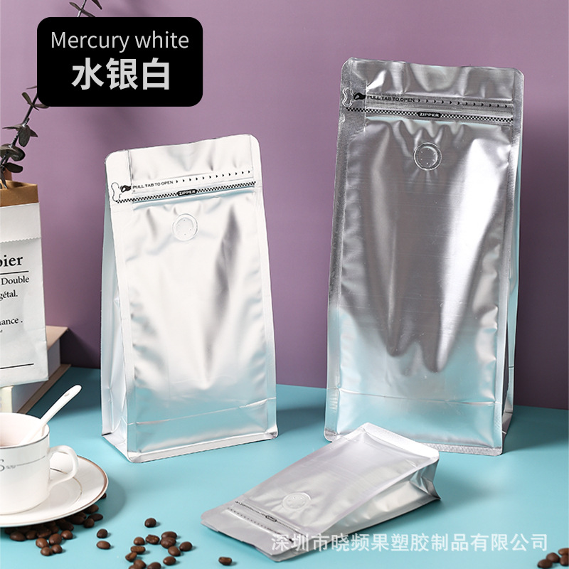 Bolsa de embalaje especial de grado alimenticio, papel de aluminio sellado de té, sellado autoportante, sellado de ocho lados, almacenamiento, sellado, bolsa de café temu