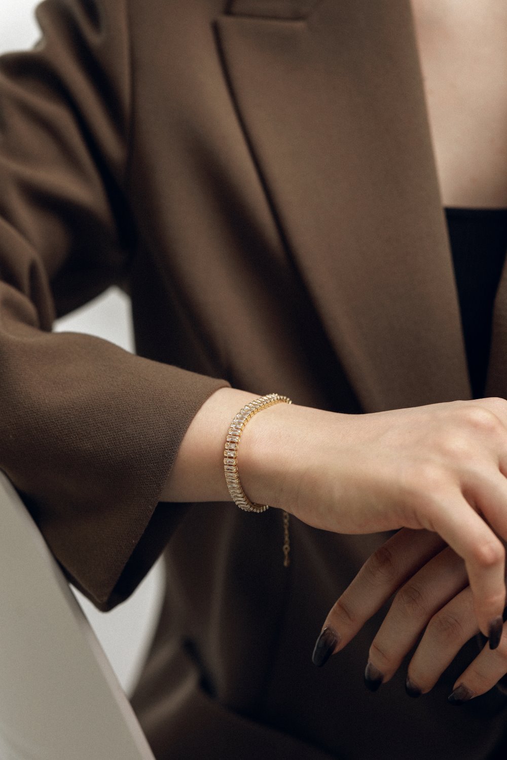 Simple Style Geometric Sterling Silver Inlay Zircon Bracelets 1 Piece