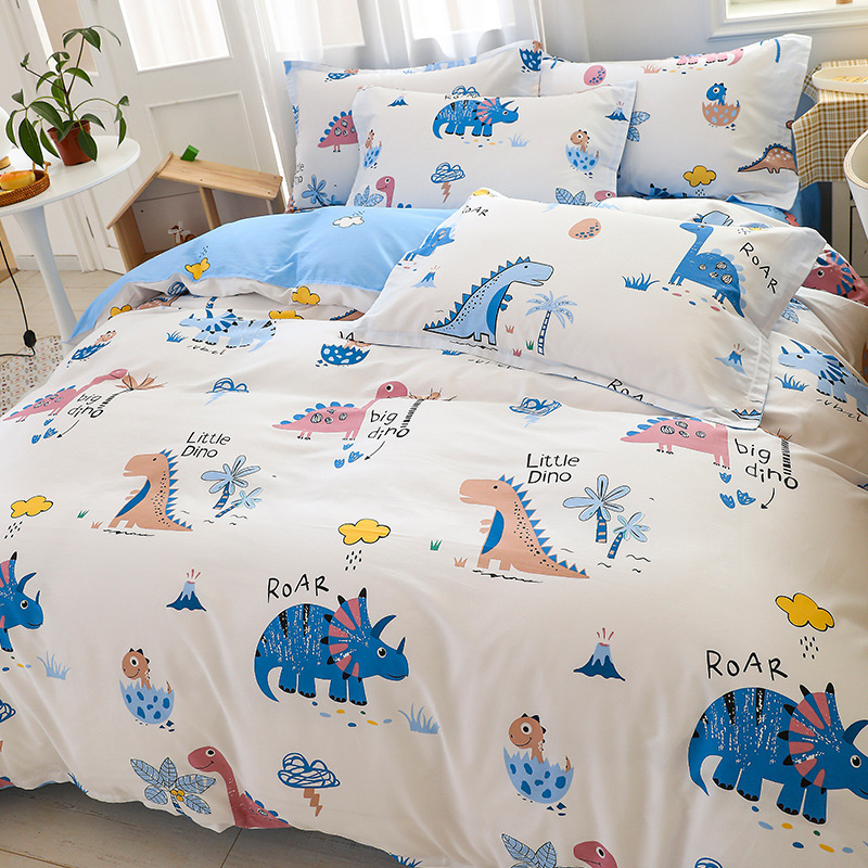 50x200x230 colcha de cama de algodón de una sola pieza de dibujos animados 00 colcha de algodón de un solo niño dinosaurio