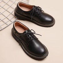 日系黑色职业单鞋女春秋新款英伦风小皮鞋女学生韩版百搭软妹平底