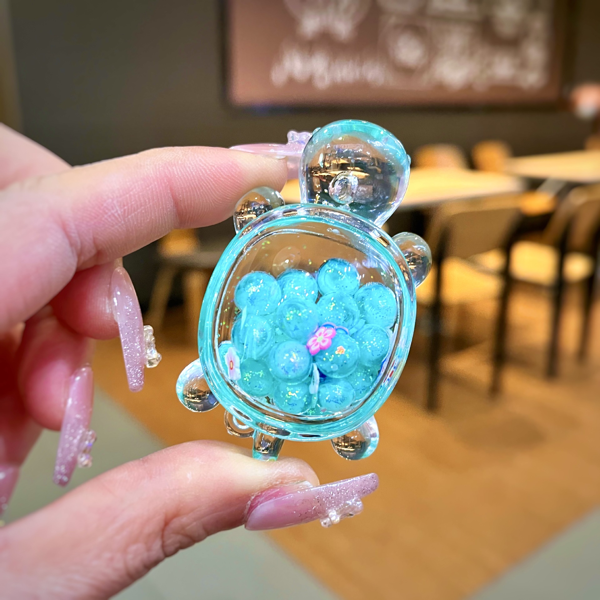 작은 야광 버블구슬 거북이 [녹색]