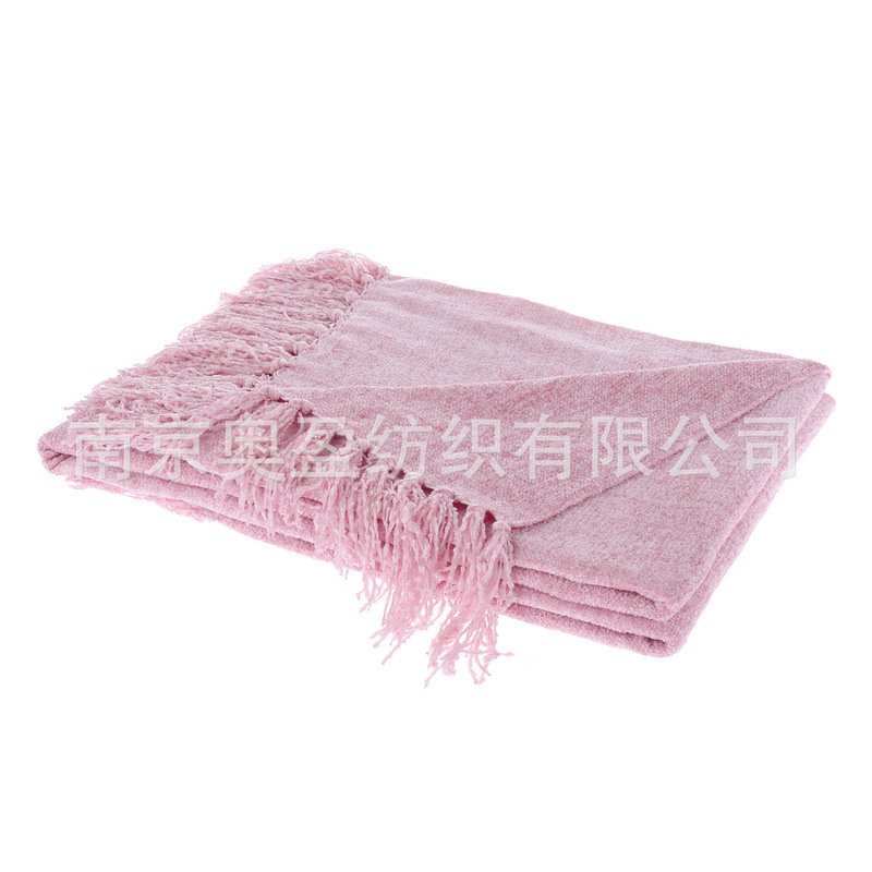 亚马逊雪尼尔搓须毯沙发毯办公室午睡毯子披肩毯装饰床搭流苏毯子|undefined